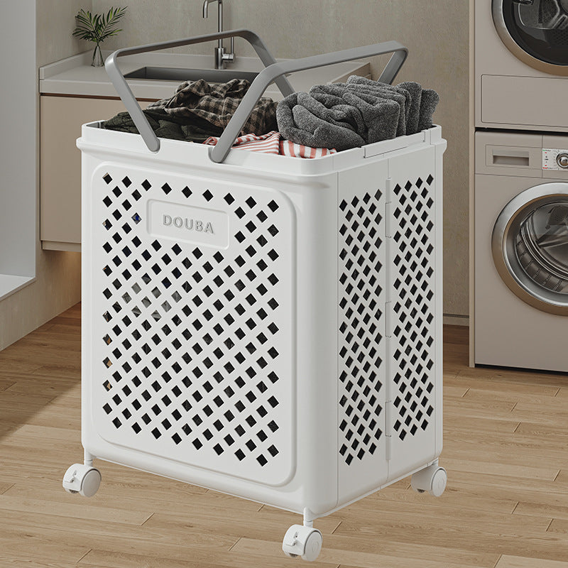 Wäschekorb mit Rollen und zusammenklappbarem Design