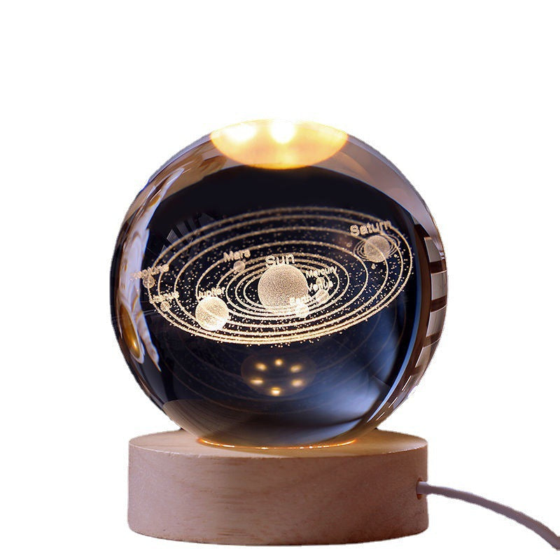 Leuchtende Mondkristallkugel mit Galaxie-Effekt