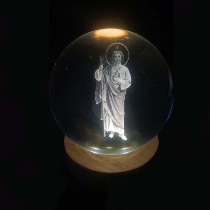 Leuchtende Mondkristallkugel mit Galaxie-Effekt