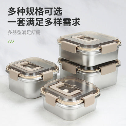 304 stainless steel fresh-keeping box food grade sealed thick outdoor refrigerator microwave fresh-keeping frozen large capacity lunch box
