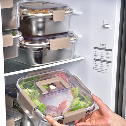 Edelstahl Frischhaltebox 1600ml, Tragbare Lunchbox