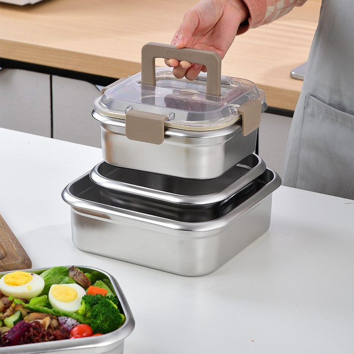 Edelstahl Frischhaltebox 1600ml, Tragbare Lunchbox