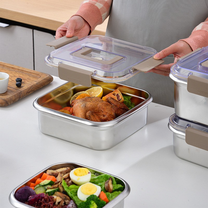 Edelstahl Frischhaltebox 1600ml, Tragbare Lunchbox