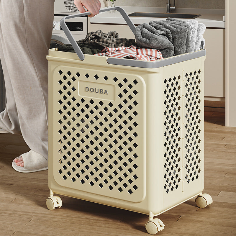 Wäschekorb mit Rollen und zusammenklappbarem Design