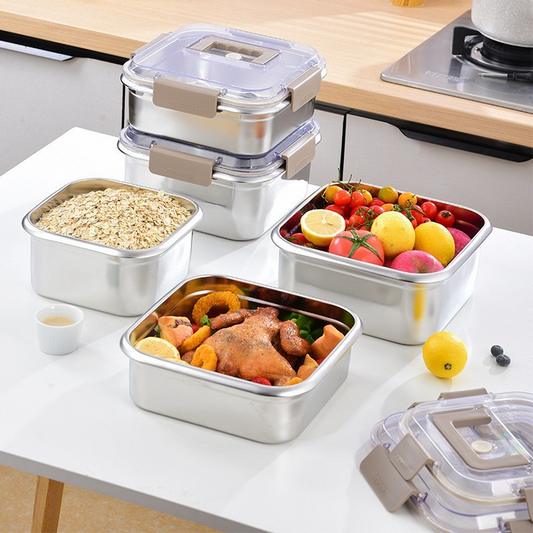 Edelstahl Frischhaltebox 1600ml, Tragbare Lunchbox