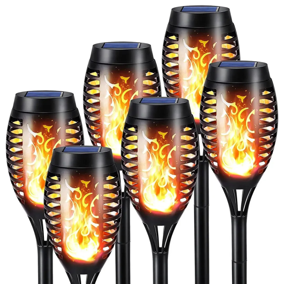 Solarbetriebene LED-Gartenfackeln – Flammeneffekt & Wetterfest