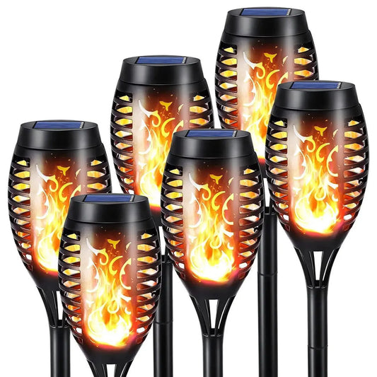 Solarbetriebene LED-Gartenfackeln – Flammeneffekt & Wetterfest
