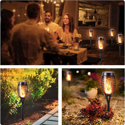 Solarbetriebene LED-Gartenfackeln – Flammeneffekt & Wetterfest