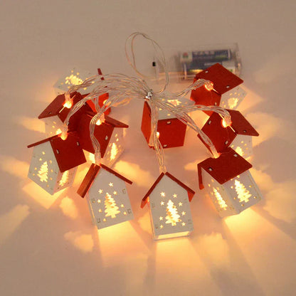 Weihnachtshäuser aus Holz mit stimmungsvollen LEDs für Dekoration