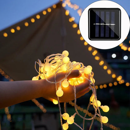 Außen-Lichterkette mit Solarstrom für den Garten