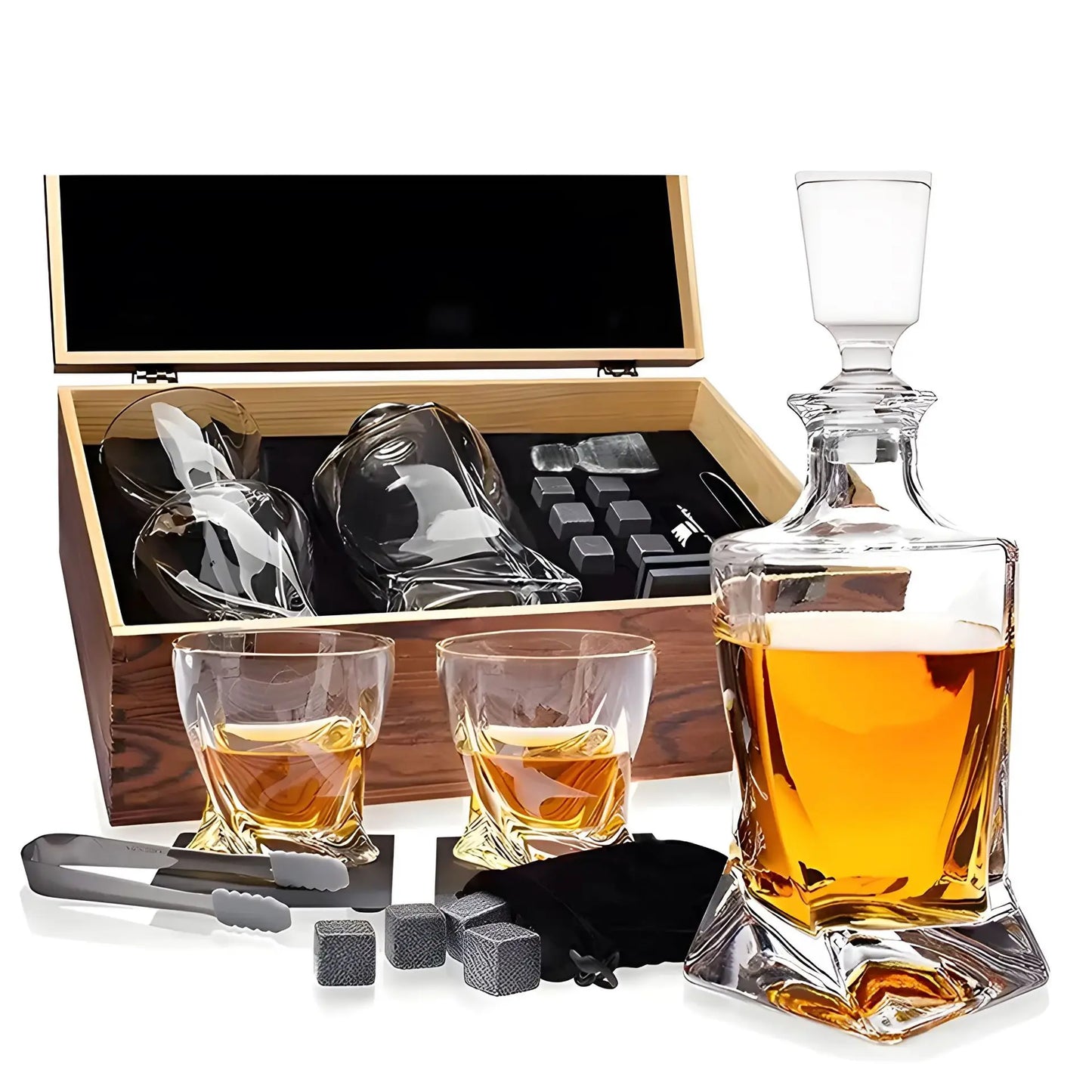 Kristall-Whiskey-Set mit Karaffe und Bechern – Luxus für Kenner