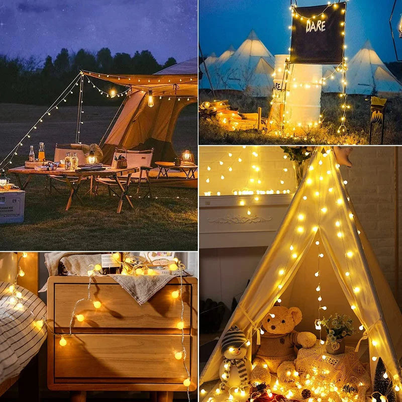 Außen-Lichterkette mit Solarstrom für den Garten