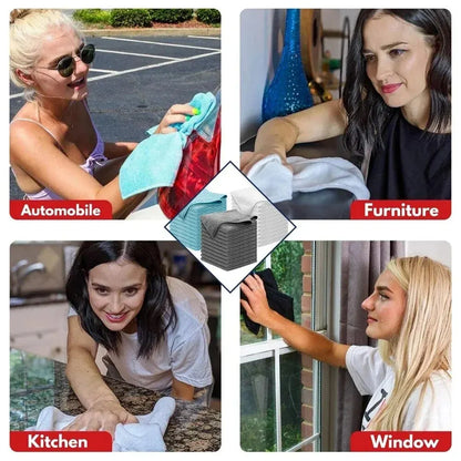 Premium Mikrofaser Reinigungstücher Set für Auto – 10 Stück, Fusselfrei und Super Saugfähig