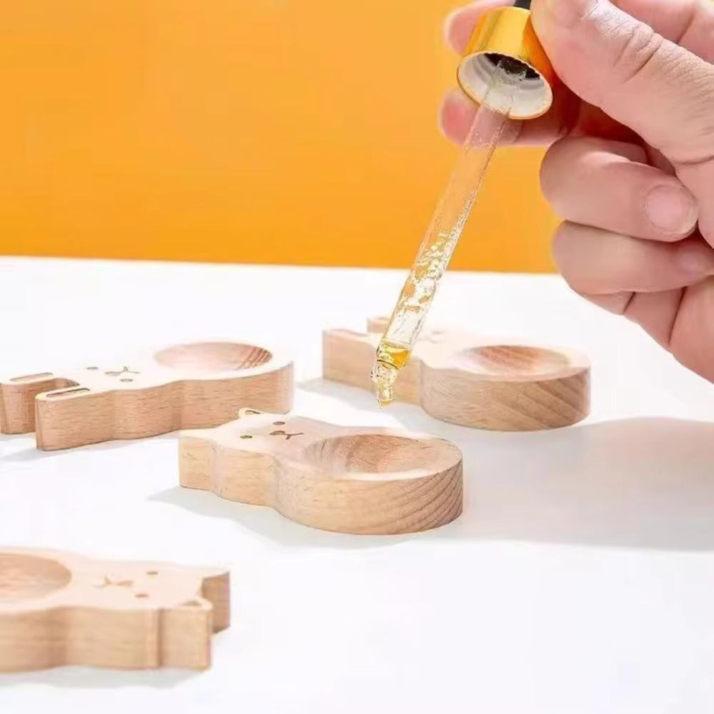 Natürlicher Duft Diffusor aus Holz – 2er Set mit Katzen-Design für Aromatherapie