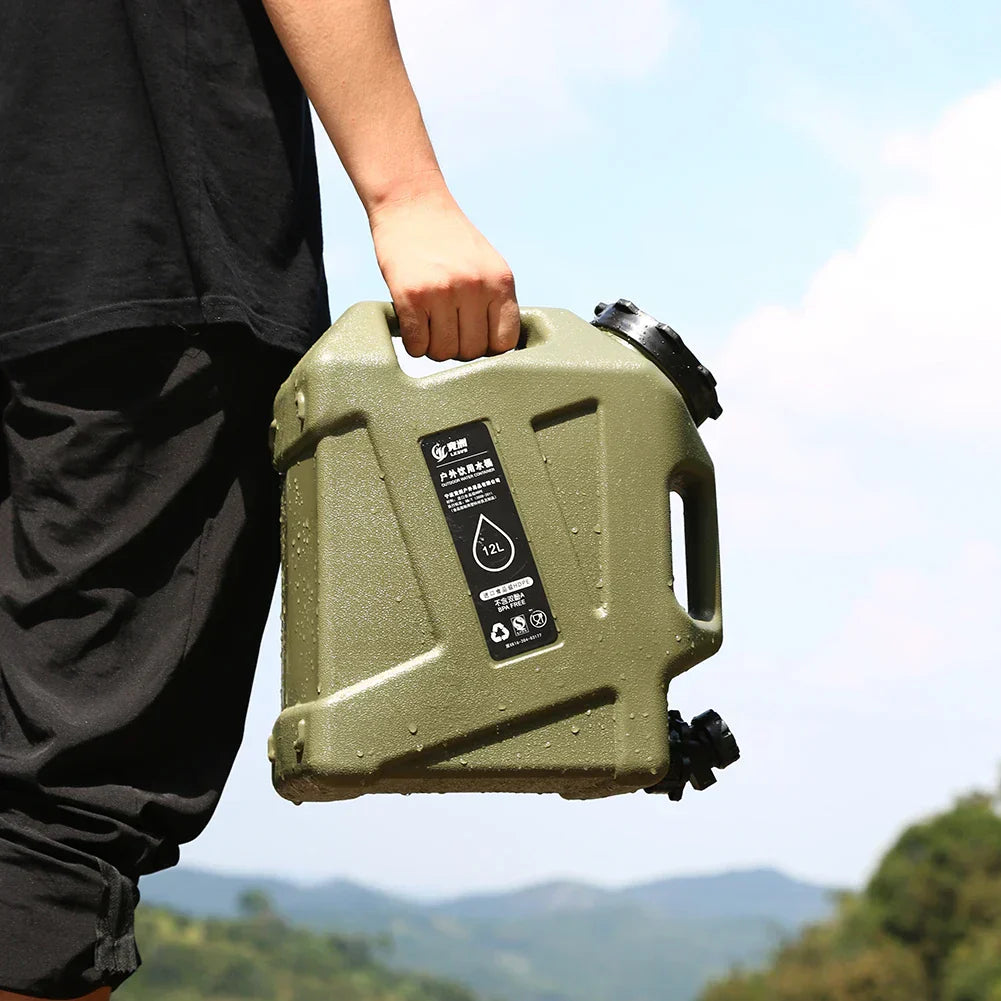 Tragbarer 12L Wasserkanister mit Auslaufhahn – Robuster Camping Wasserbehälter für Outdoor Aktivitäten