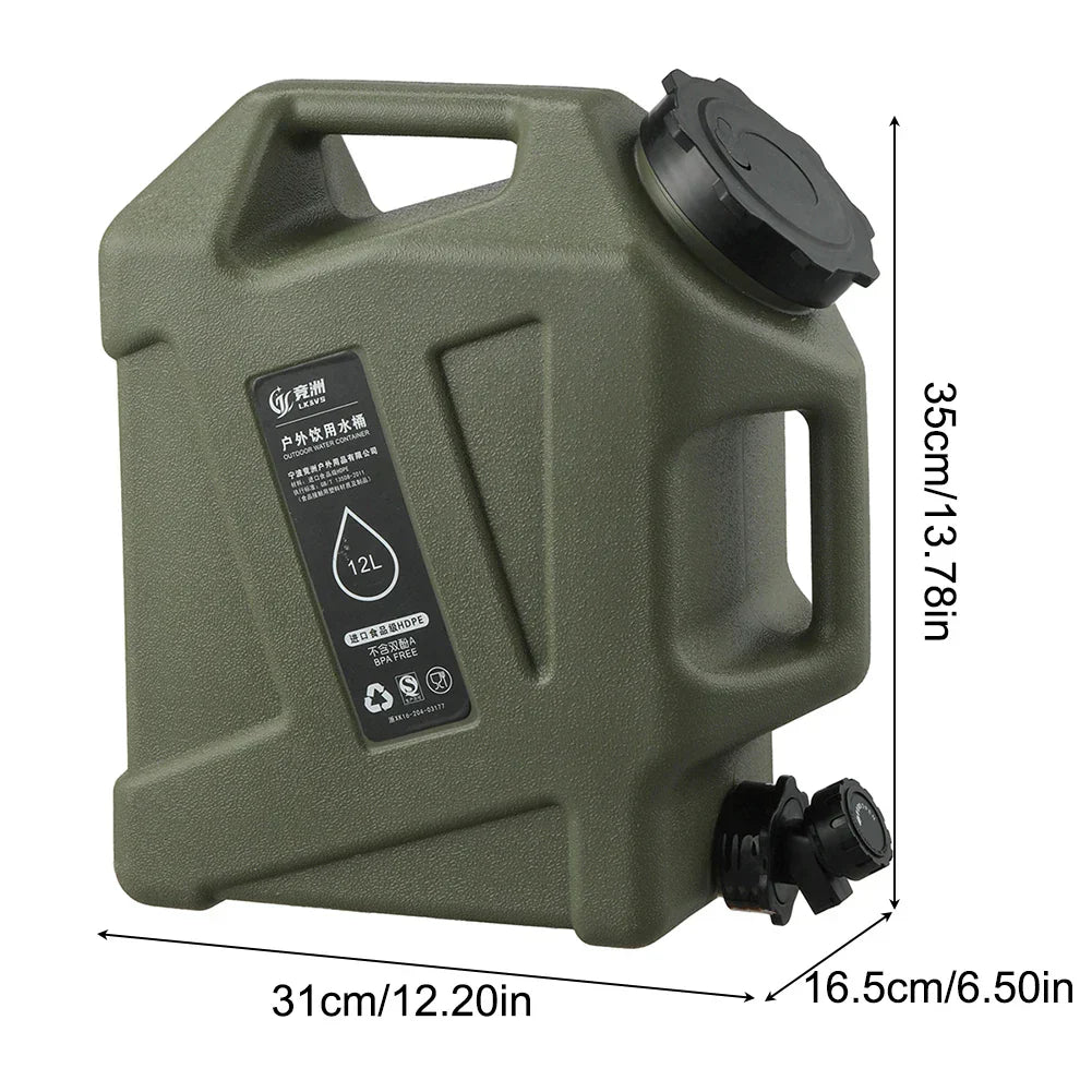 Tragbarer 12L Wasserkanister mit Auslaufhahn – Robuster Camping Wasserbehälter für Outdoor Aktivitäten