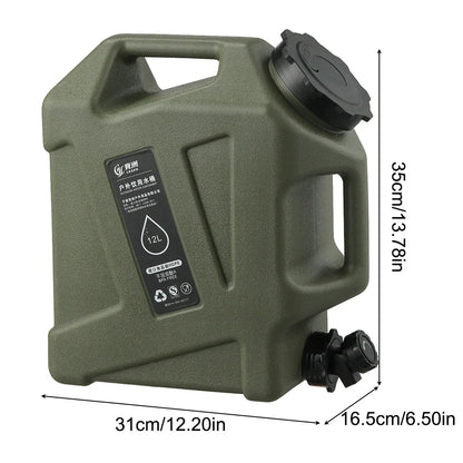 Tragbarer 12L Wasserkanister mit Auslaufhahn – Robuster Camping Wasserbehälter für Outdoor Aktivitäten
