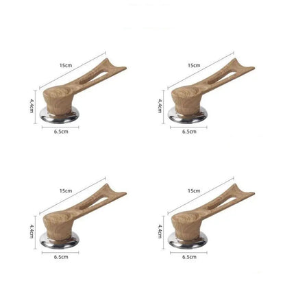 Ersatzgriff für Topfdeckel – Holzoptik mit Edelstahlbasis