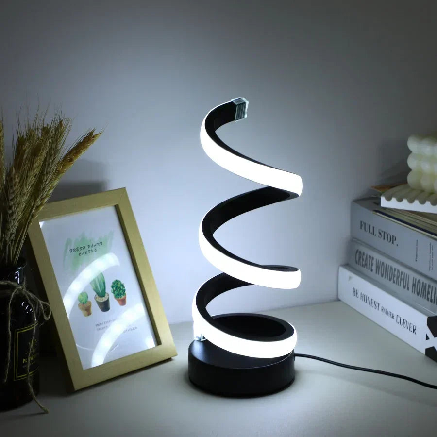 Moderne Spiral-LED-Tischlampe mit Touch-Steuerung – Stilvolle Beleuchtung für Zuhause und Büro