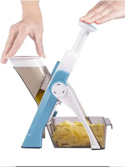 Küchenschneider mit verstellbarer Dicke und Auffangbehälter