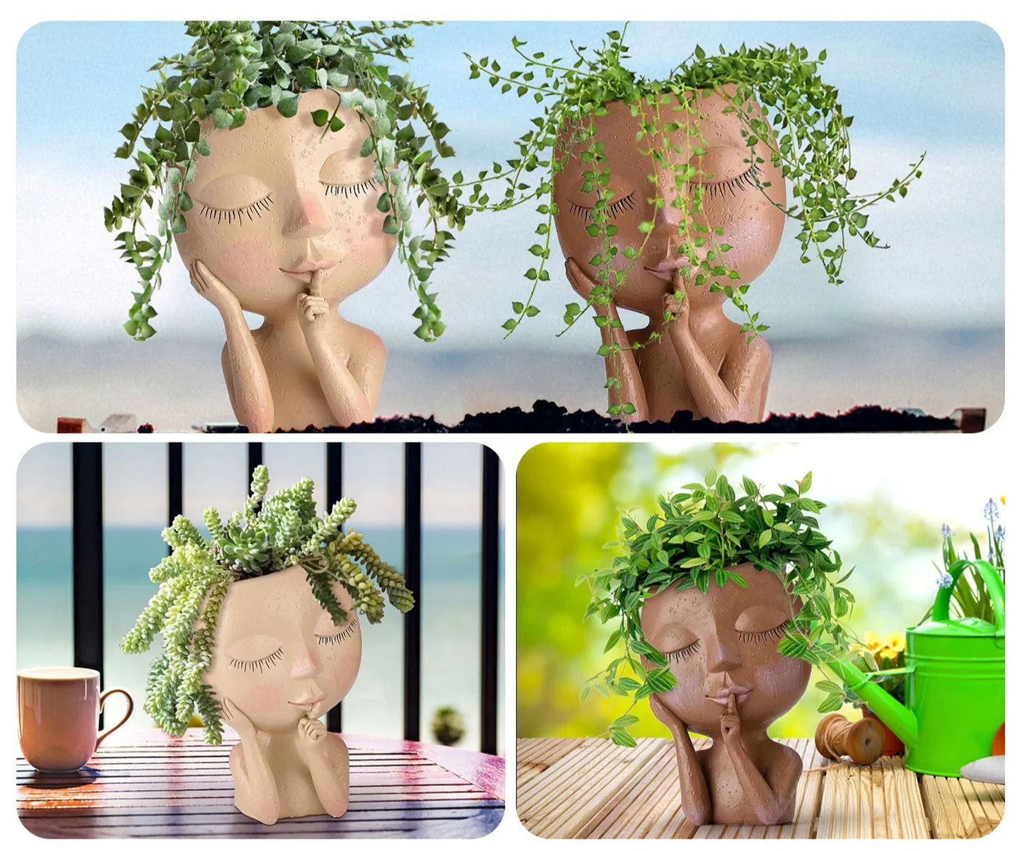 Kreativer Deko-Blumentopf mit Gesicht für Zimmerpflanzen und Sukkulenten – Ideal für Dekoration und Pflanzenpflege