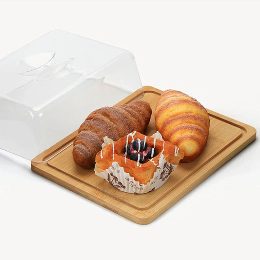 Bambus-Brett Käse- und Butterdose im rechteckigen Design