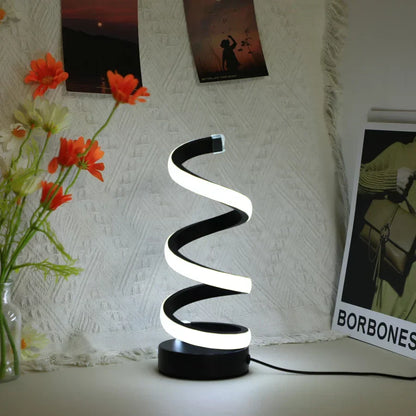 Moderne Spiral-LED-Tischlampe mit Touch-Steuerung – Stilvolle Beleuchtung für Zuhause und Büro