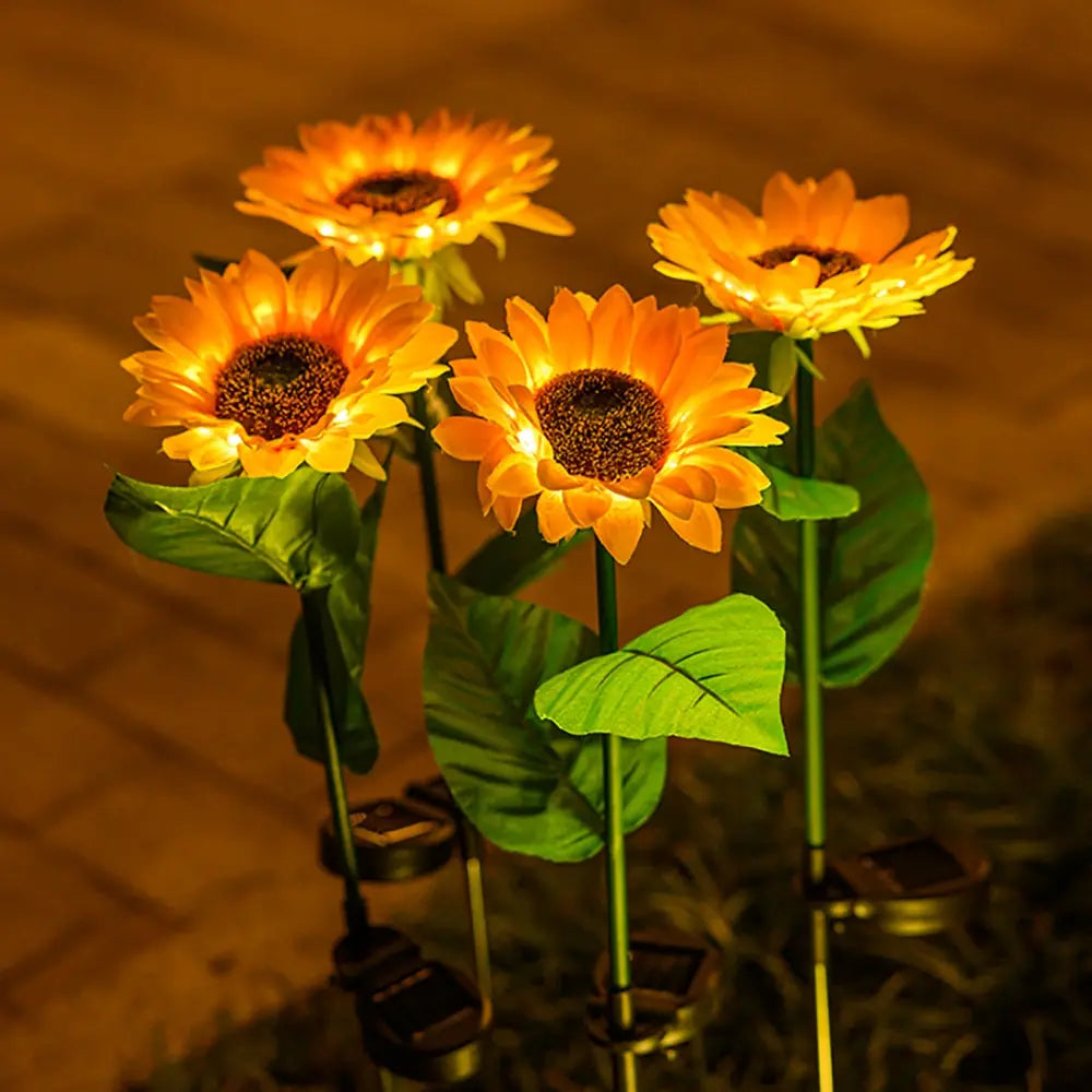 Wasserdichte Solar-Sonnenblumenlampe für Garten & Terrasse – Dekorative Außenbeleuchtung mit Solarbetrieb