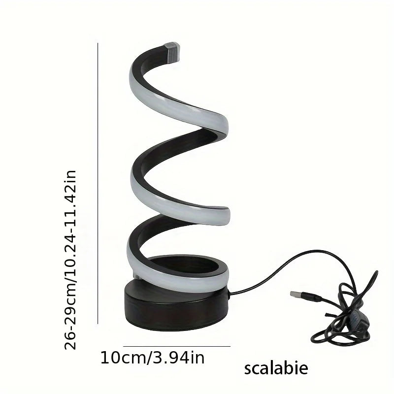 Moderne Spiral-LED-Tischlampe mit Touch-Steuerung – Stilvolle Beleuchtung für Zuhause und Büro