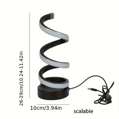 Moderne Spiral-LED-Tischlampe mit Touch-Steuerung – Stilvolle Beleuchtung für Zuhause und Büro