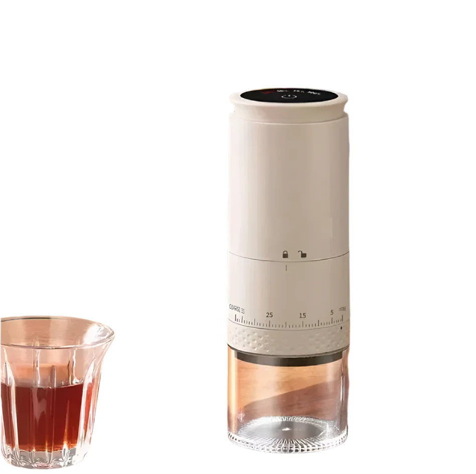 Tragbare Elektrische Kaffeemühle mit Einstellbarem Mahlgrad – Ideal für Frischgemahlenen Kaffee Unterweg