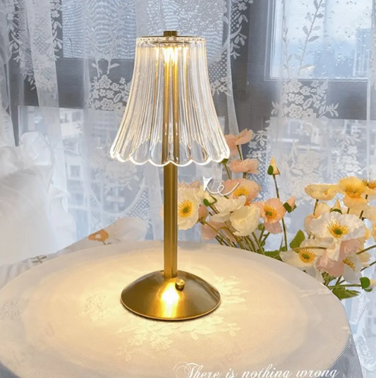 Kristall-Tischlampe mit Dimmer – Drahtlos und Modern