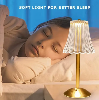 Kristall-Tischlampe mit Dimmer – Drahtlos und Modern
