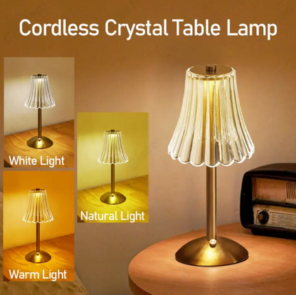 Kristall-Tischlampe mit Dimmer – Drahtlos und Modern