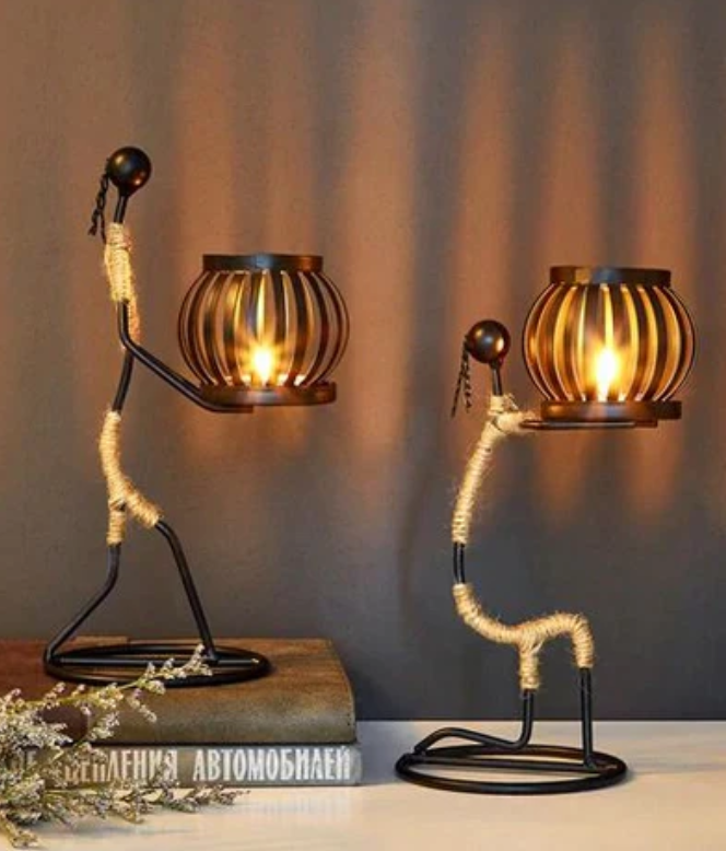 Rustikaler Kerzenhalter im Vintage-Design
