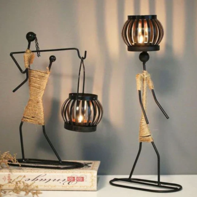 Rustikaler Kerzenhalter im Vintage-Design