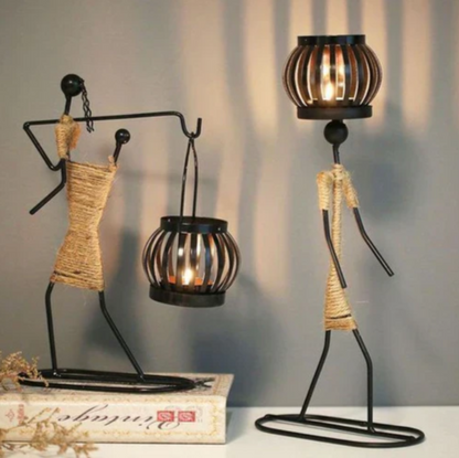 Rustikaler Kerzenhalter im Vintage-Design