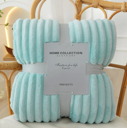 Breitgestreifte Flanell-Fleece-Decke – Weiche und Kuschelige Wohndecke