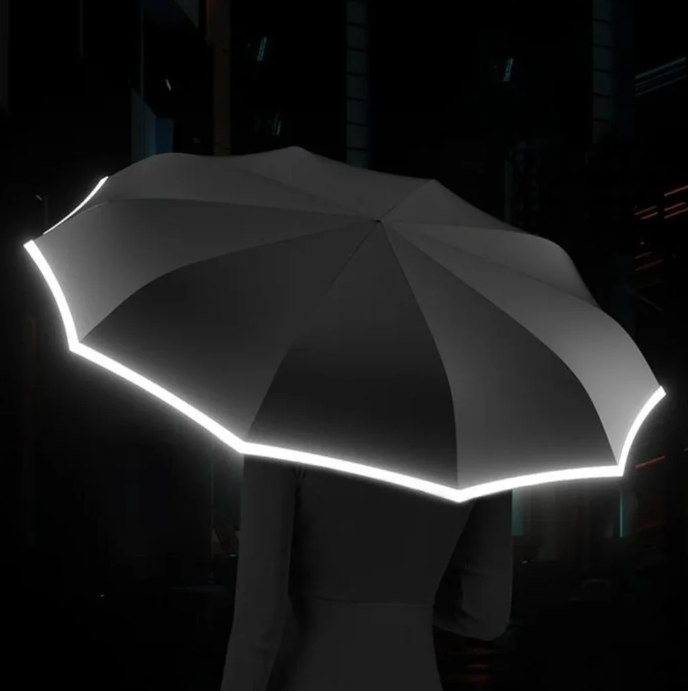 Robuster Regenschirm mit reflektierender Kante – Wind- und regenfest