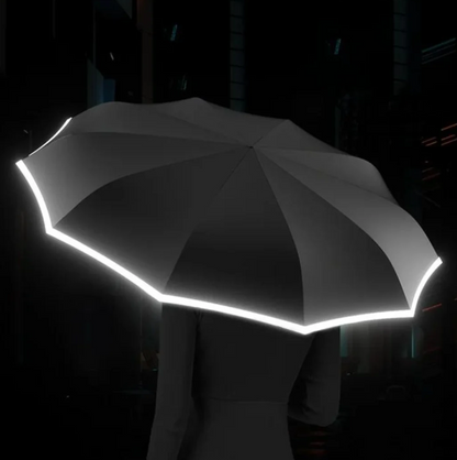 Robuster Regenschirm mit reflektierender Kante – Wind- und regenfest