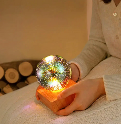 LED Kristallkugel Lampe mit 3D Feuerwerk-Effekt
