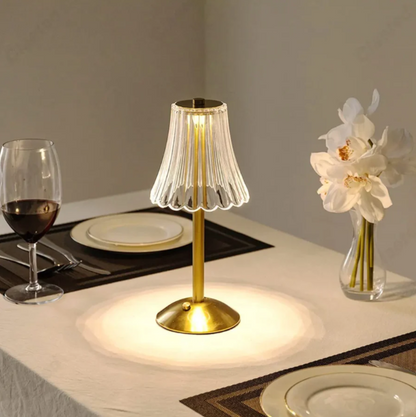 Kristall-Tischlampe mit Dimmer – Drahtlos und Modern