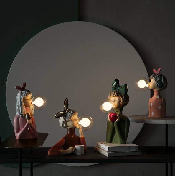 Kreative Lampe mit Kaugummi Blasen Design