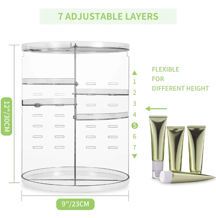 360° Rotierender Make Up Organizer – Praktischer Aufbewahrungsständer für Kosmetik