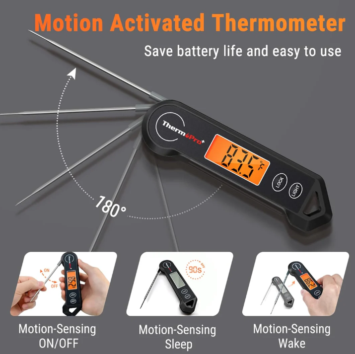 ThermoPro Elektronisches Küchenthermometer mit Bewegungssensor und Schneller Anzeige