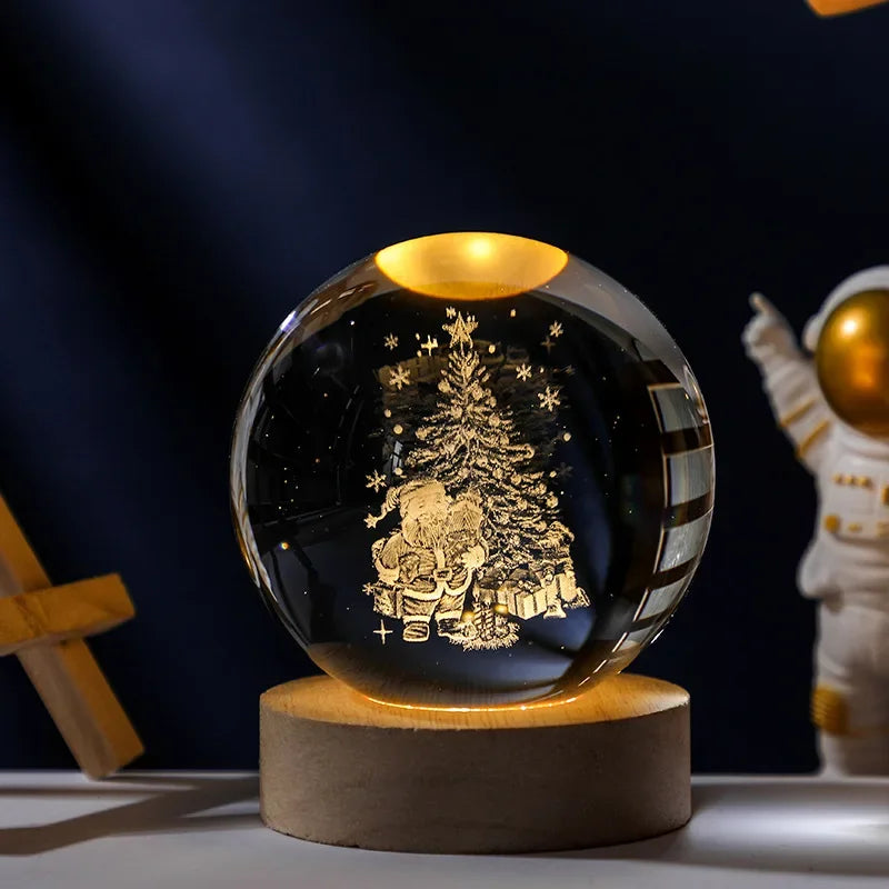 Leuchtende Mondkristallkugel mit Galaxie-Effekt