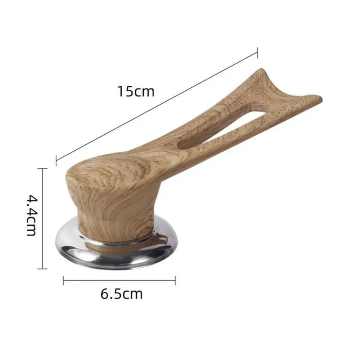 Ersatzgriff für Topfdeckel – Holzoptik mit Edelstahlbasis