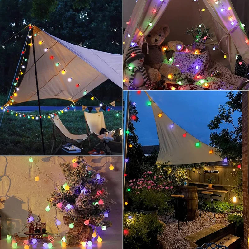 Außen-Lichterkette mit Solarstrom für den Garten