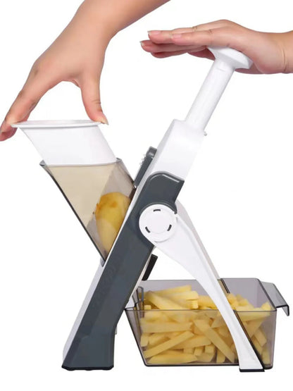 Küchenschneider mit verstellbarer Dicke und Auffangbehälter