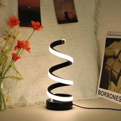 Moderne Spiral-LED-Tischlampe mit Touch-Steuerung – Stilvolle Beleuchtung für Zuhause und Büro